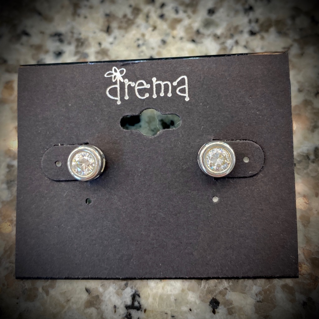 Bezel Set Cz Earrings
